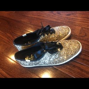 Kate Spade Gold Glitter Keds
